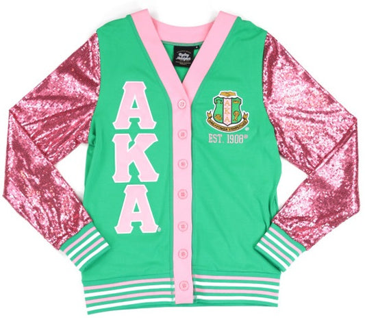 AKA SEQUIN CARDIGAN_Green